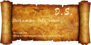 Dotzauer Sándor névjegykártya